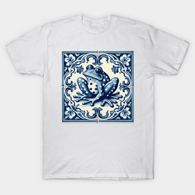 Delft Tile With Dotted Frog No.3 T-Shirt by artnook